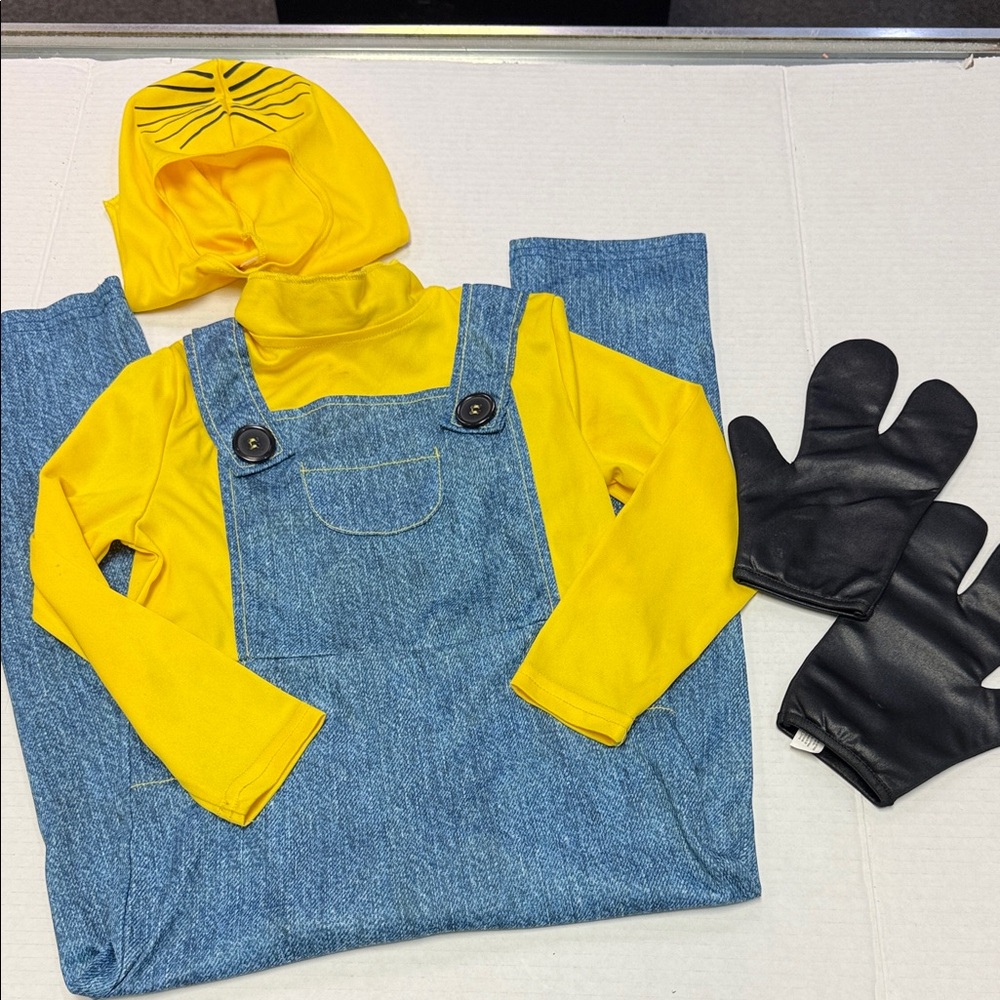 Kids Yellow and Blue Costume with Black Gloves
